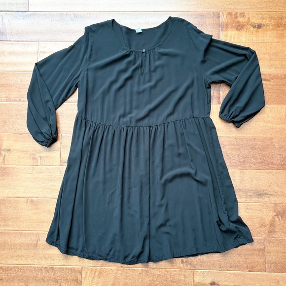OLD NAVY Soft-Woven Keyhole Swing Dress Sz L Black‎ - Picture 3 of 11